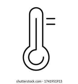Thermometer line style icon design of Medical care and covid 19 virus theme Vector illustration
