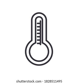 Thermometer line style icon design, Measurement temperature degree scale celsius weather and fahrenheit theme Vector illustration