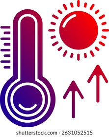 Design de ícone de vetor de linha de termômetro