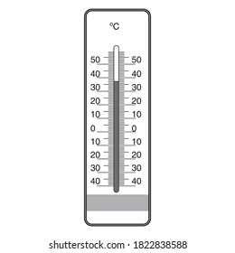 thermometer line vector illustration,isolated on white background for education,top view