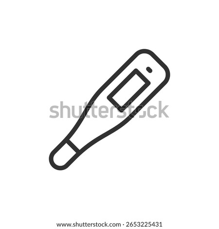 Thermometer, linear icon. Body temperature measurement. Line with editable stroke.