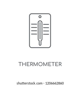 Thermometer linear icon. Thermometer concept stroke symbol design. Thin graphic elements vector illustration, outline pattern on a white background, eps 10.