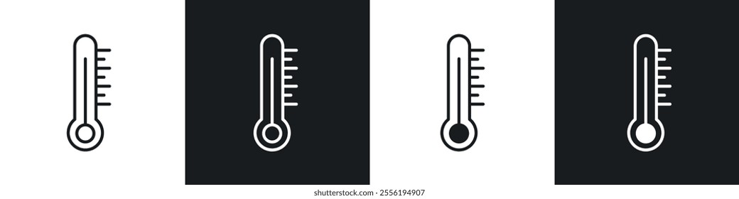 Thermometer linear icon set for app, and web design.