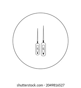 Thermometer linear vector icon in illustration