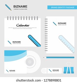 Thermometer Logo, Calendar Template, CD Cover, Diary and USB Brand Stationary Package Design Vector Template