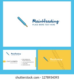 Thermometer Logo design with Tagline & Front and Back Busienss Card Template. Vector Creative Design