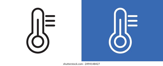 Thermometer logo sign set vector outline