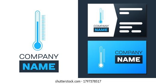 Thermometer Logotype icon isolated on white background. Logo design template element. Vector.