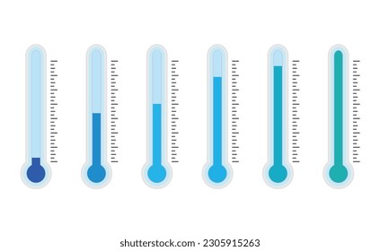 Thermometer with low temperature, cold and freeze. Vector illustration. Low temperature, below zero cold, thermometer freeze degree, meteorology winter season, barometer freezer tester