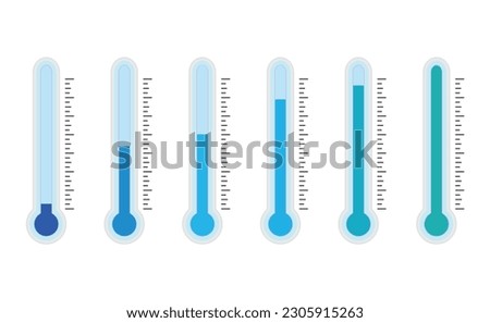 Thermometer with low temperature, cold and freeze. Vector illustration. Low temperature, below zero cold, thermometer freeze degree, meteorology winter season, barometer freezer tester