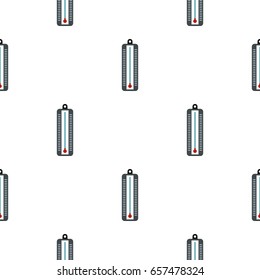 Thermometer with low temperature pattern seamless background in flat style repeat vector illustration