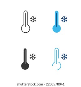 thermometer low temperature vector snow icon