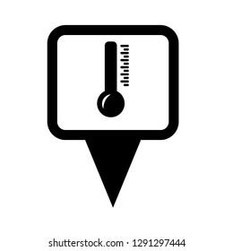 thermometer and map pin. logo concept. Designed for your web site design, logo, app, UI