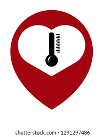 thermometer and map pin. logo concept. Designed for your web site design, logo, app, UI