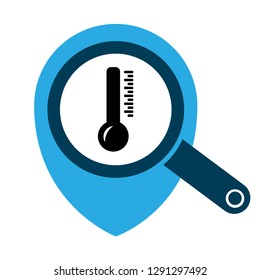 thermometer and map pin. logo concept. Designed for your web site design, logo, app, UI