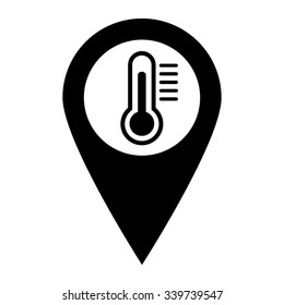 Thermometer - map pointer vector icon