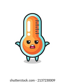 personaje de mascota termómetro que dice que no sé, diseño de estilo lindo para camiseta, pegatina, elemento logo