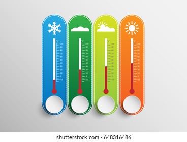 Thermometer for measure a weather collection. vector EPS10