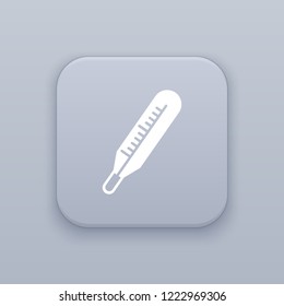 Thermometer, measurement button, best vector on a gray background