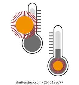 Thermometer measurement icon. Temperature gauge Vector. Hot cold indicator. Climate sensor illustration.