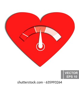Thermometer. Measurement of love. Valentine's Day. Isolated on white background.