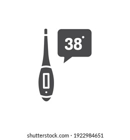 Thermometer measures temperature black glyph icon. Isolated vector element. Outline pictogram for web page, mobile app, promo.