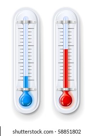 Thermometer Measuring Hot And Cold Temperature