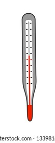 Thermometer for measuring human body temperature, flat design