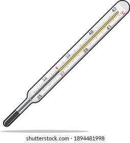 Thermometer For Measuring Human Temperature. Medical Device.