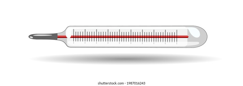 termómetro para medir la temperatura aislada sobre un fondo blanco. vector 