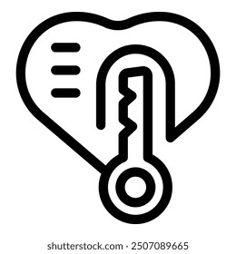 Thermometer is measuring the temperature of love in this icon, perfect for dating apps or websites