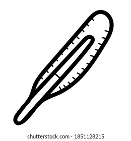 termómetro para medir la temperatura del paciente, libro de colorantes, objeto aislado, doodles médicos vectoriales
