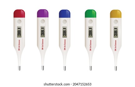 Thermometer medical equipment here is different color of thermometer