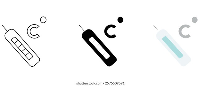  Thermometer medical instrument icon vector  Premium Vector