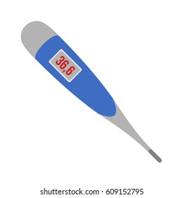Thermometer. Medical object flat icon. Vector Illustration.