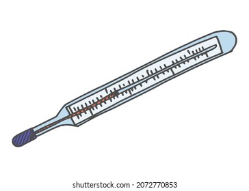 thermometer mercury old version. vector sketch doodle stock image