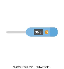Thermometer minimalist vector illustration shows digital temperature reading for healthcare use