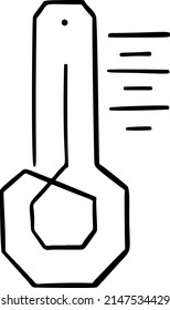 thermometer minimalistic vector one line illustration