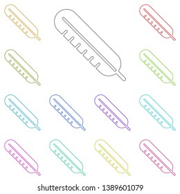 Thermometer multi color icon. Simple thin line, outline vector of Medicine icons for UI and UX, website or mobile application