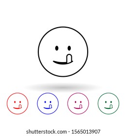 With a thermometer multi color icon. Simple thin line, outline vector of emoji icons for ui and ux, website or mobile application