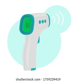 Termómetro sin contacto. Medición de la temperatura a distancia. ilustración vectorial.