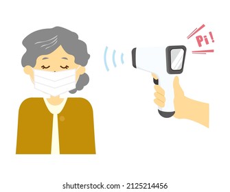 Thermometer. Non-contact thermometer. Vector illustration.