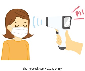 Thermometer. Non-contact thermometer. Vector illustration.