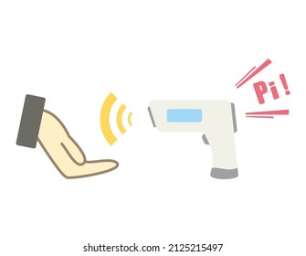 Termómetro. Termómetro sin contacto. Ilustración vectorial.