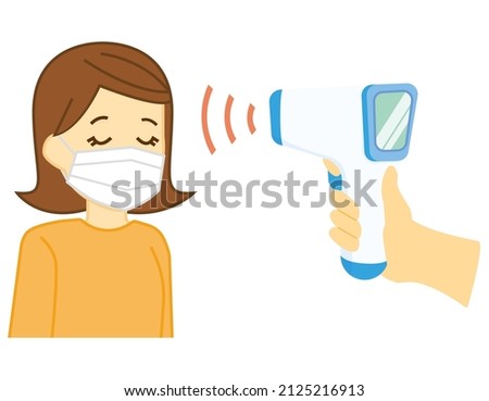Thermometer. Non-contact thermometer. Vector illustration.