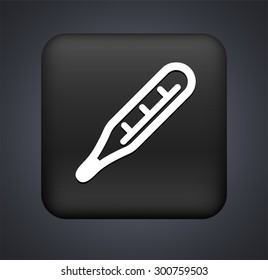 Thermometer on Black Square Button