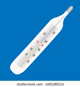 thermometer on a blue background, medical accessory