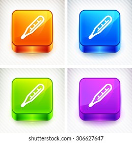 Thermometer on Color Square Buttons