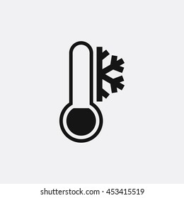 Thermometer on rainy weather icon illustration isolated vector sign symbol