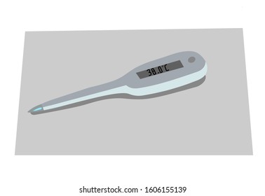 Thermometer on white background. Sickness, fell ill, flu